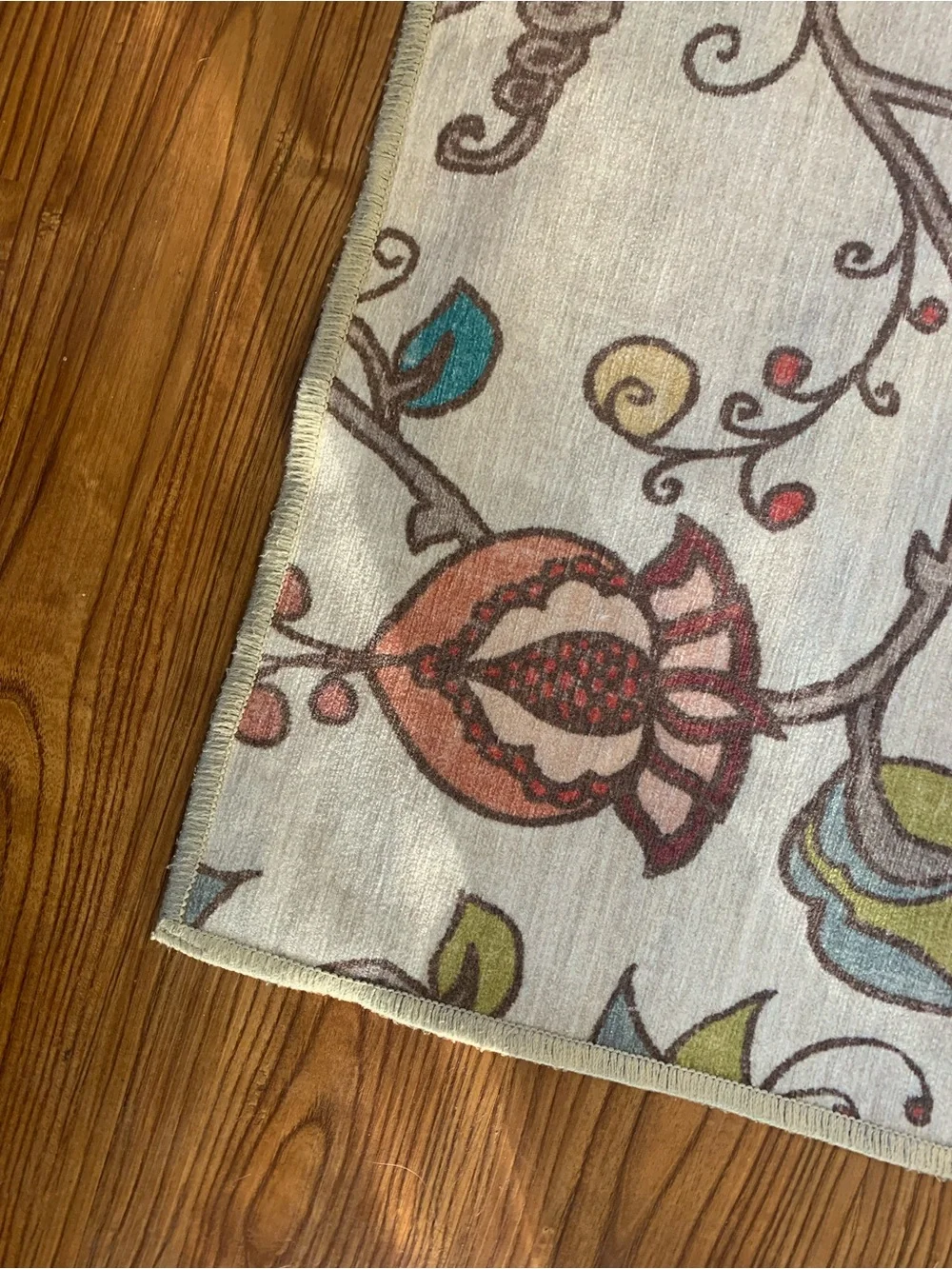 Frida Floral Natural Flatwoven Rug with Pad 3x2'